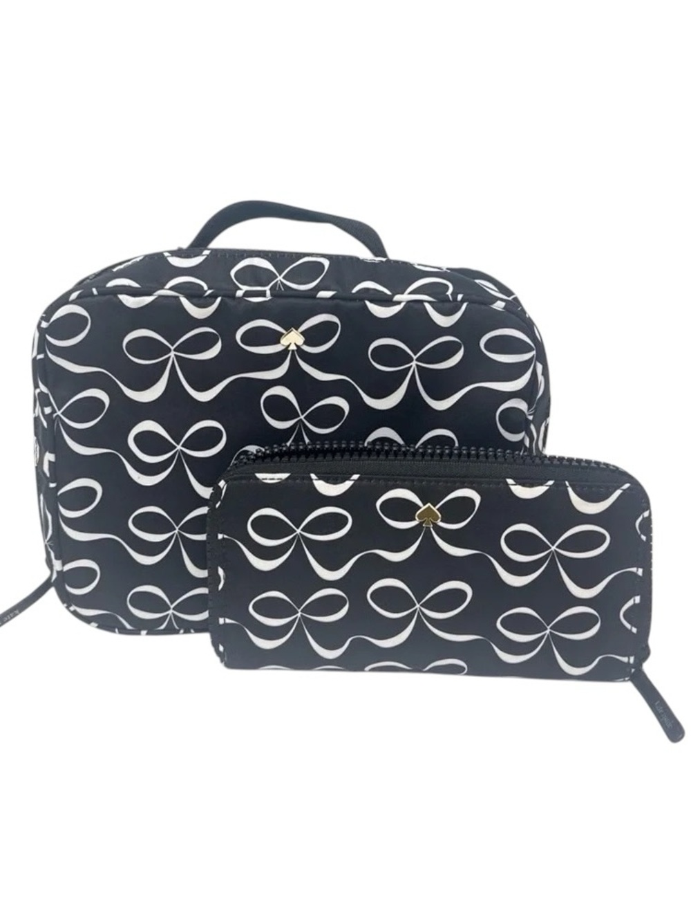 Kate Spade Jae Elegant Bow Cosmetic Bag and Continental Wallet NWOT